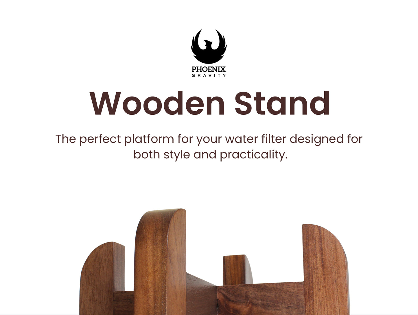 Wooden Stand Phoenix Gravity Water Filter