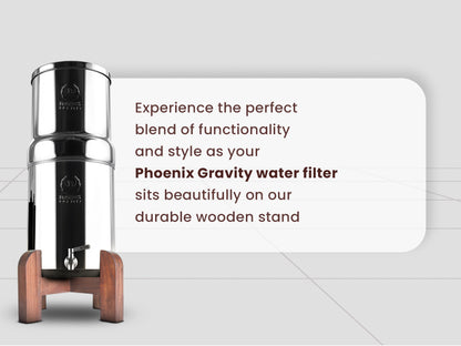 Wooden Stand Phoenix Gravity Water Filter